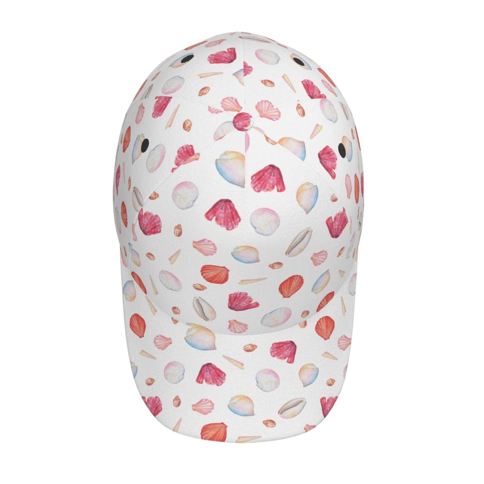 Lukts Red Coral And Scallop Seashell Cap Hat For Men/Women,Unstructured/Cotton