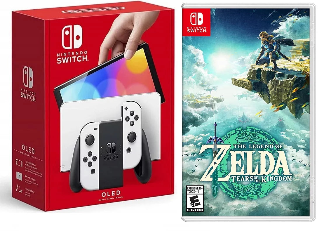 Nintendo Switch OLED White + Zelda Tears of the Kingdom Game