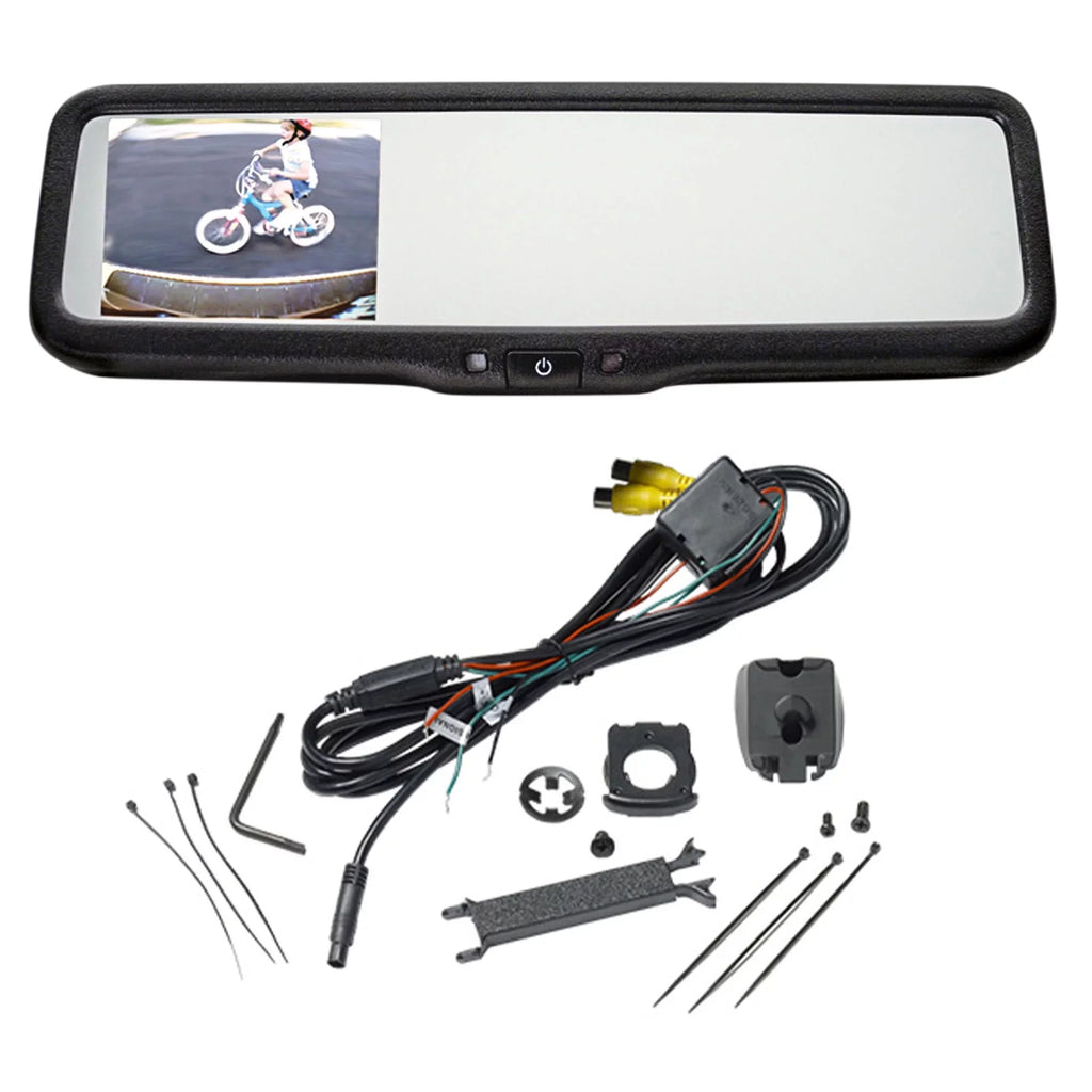 OEM-Style Replacement Rearview Mirror Monitor w/ 3.5-inch screen and Universal back up camera