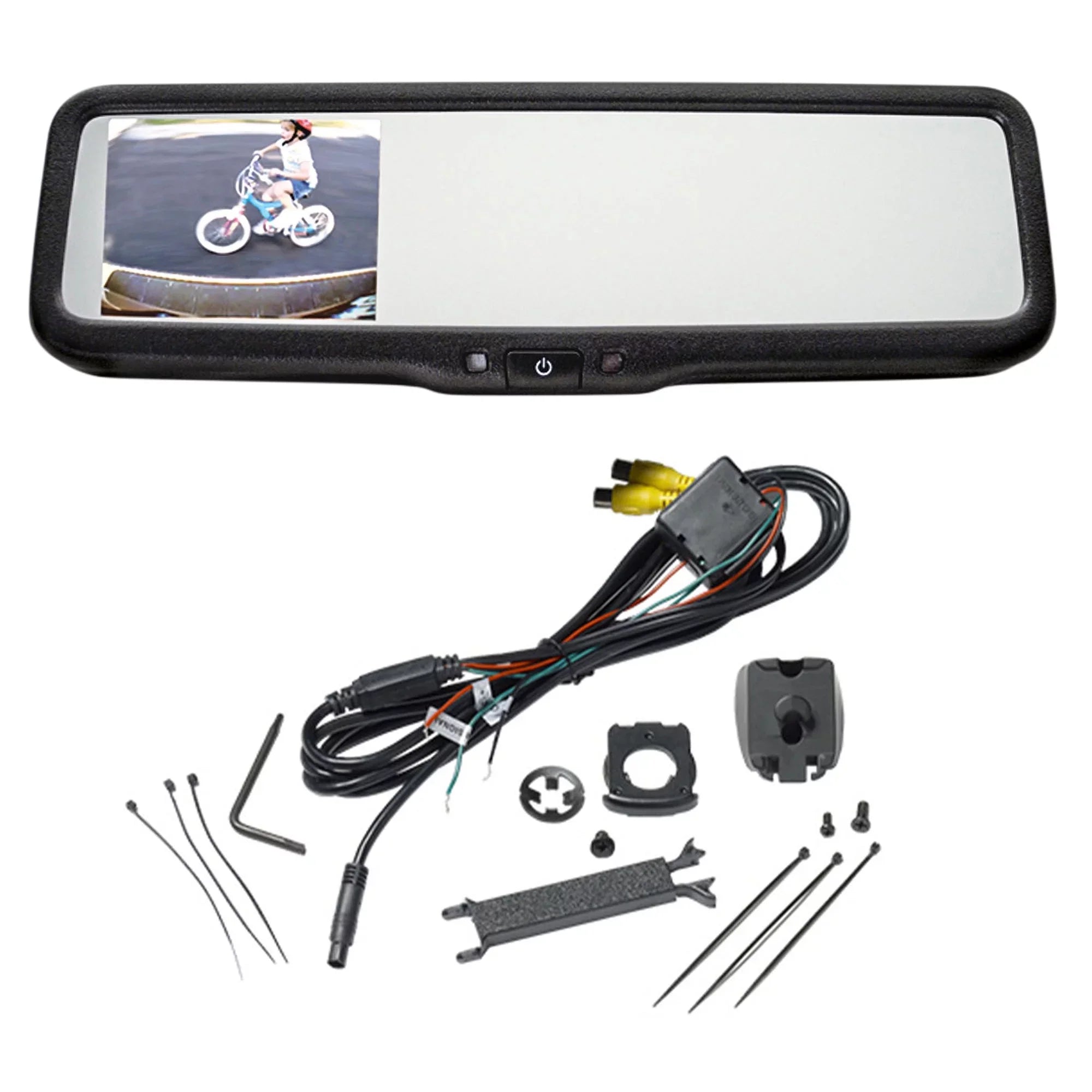 OEM-Style Replacement Rearview Mirror Monitor w/ 3.5-inch screen and Universal back up camera