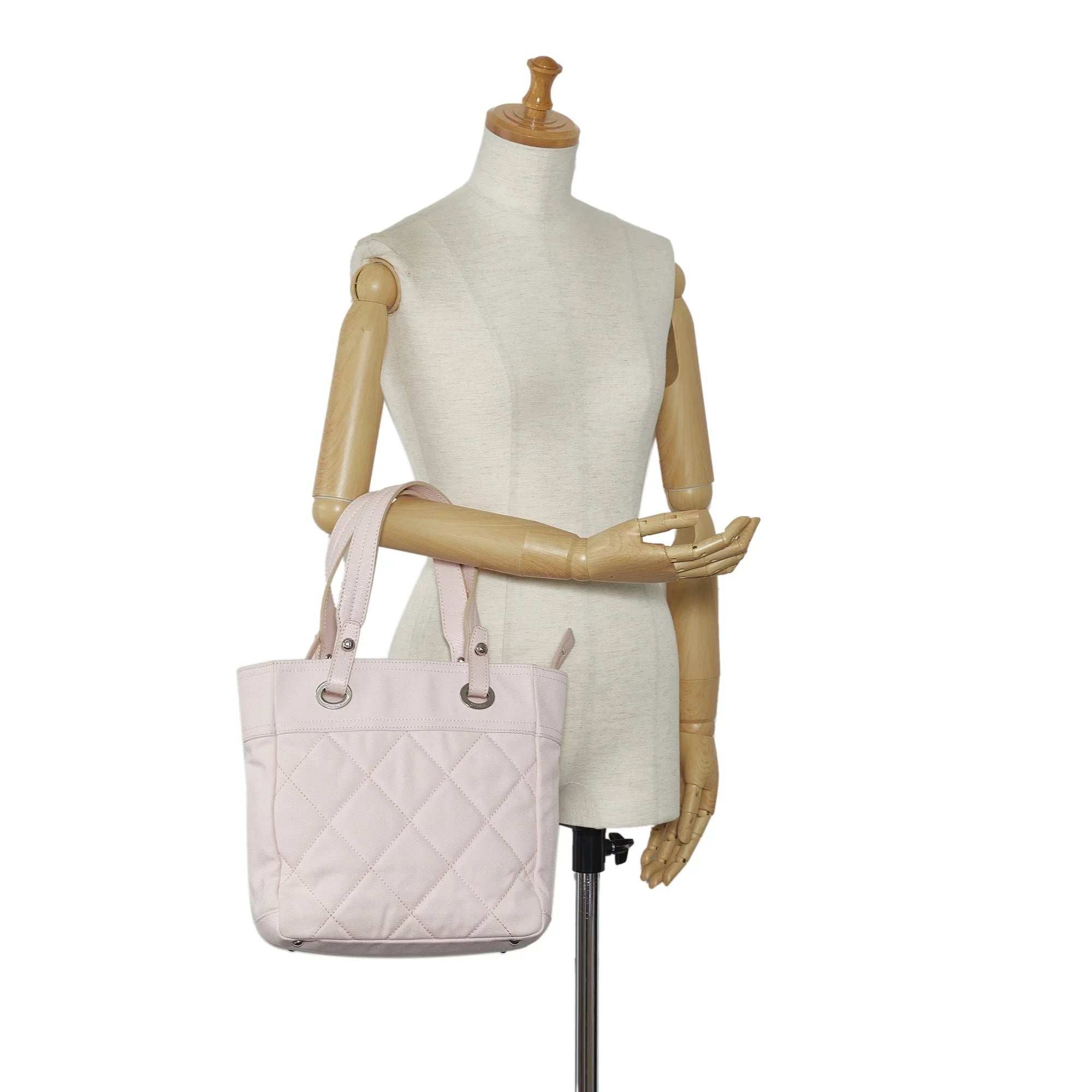 Pre-Owned Authenticated Chanel Small Paris-Biarritz Tote Canvas Fabric Pink Tote Bag Unisex (Good)