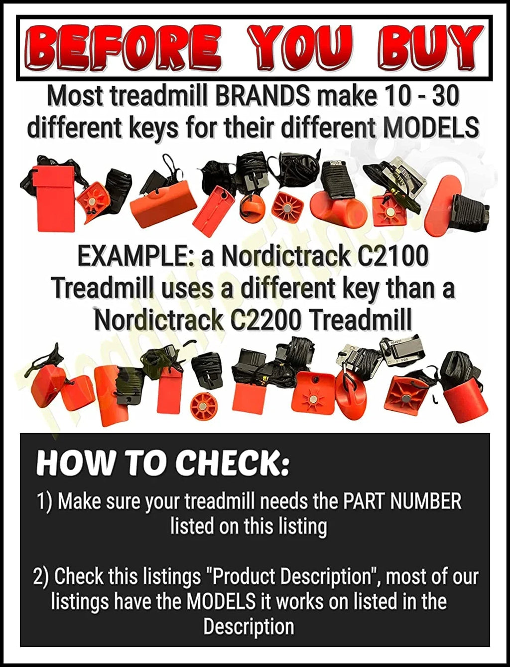 Treadmill Safety Key - Compatible With Various Sole Treadmills F63/F80