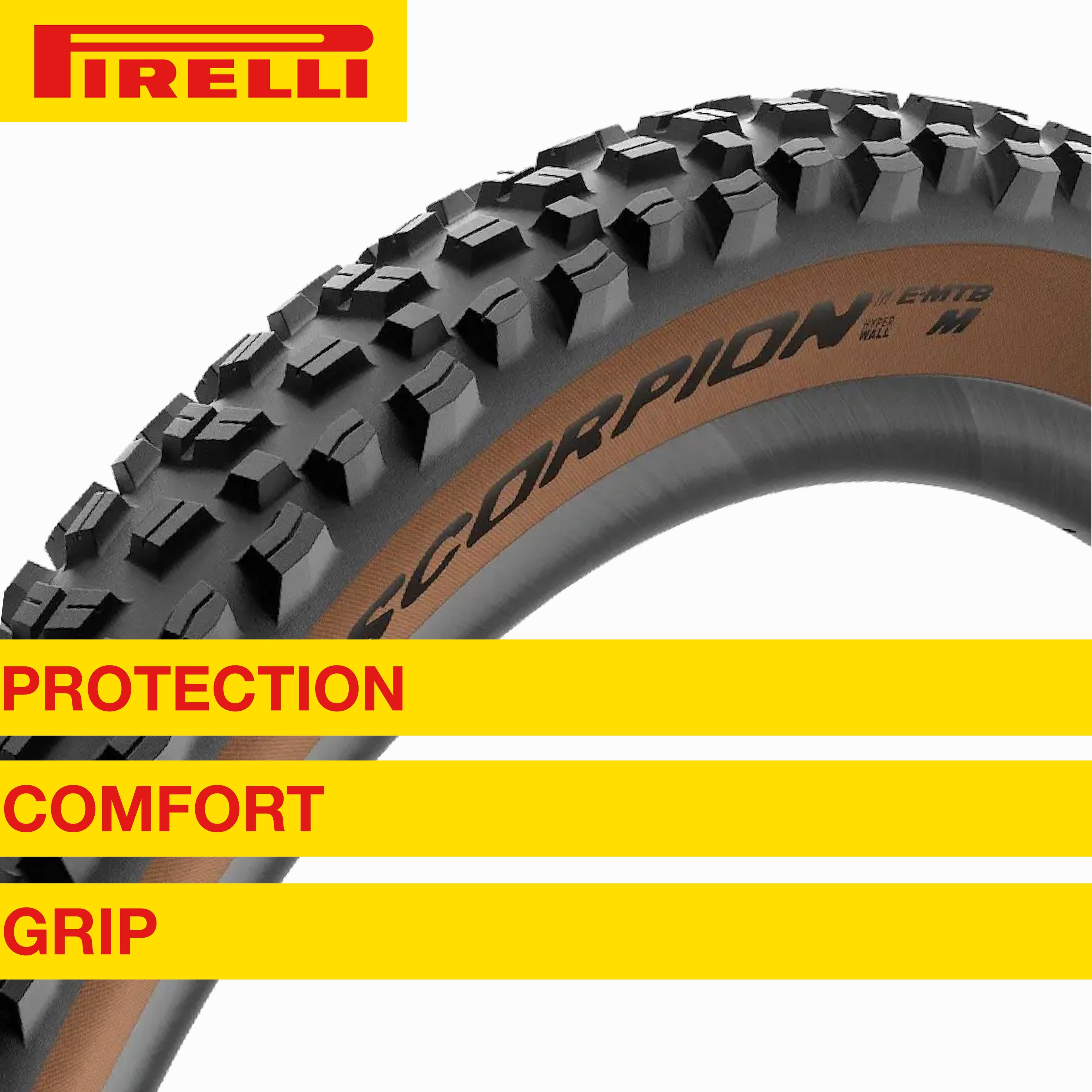 Pirelli Scorpion E-MTB M 27.5 x 2.6 Mountain Cycle Tire, Versatile E-Mountain Bike Tire for Trail and Enduro Use, Mixed Terrain, E-Bike MTB, Tubeless Ready Clincher TLR + SmarTUBE 23/32-622