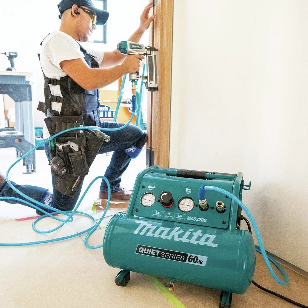 Makita MAC320Q Quiet Series 1-1/2 3 Gallon Oil-Free Hand Carry Air Compressor