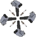 Yoshi Motors Pack of 4 Ignition Coil With 4 Platinum Spark Plug Replacement For Subaru Saab 2003 2004 2005 03 04 05 Impreza 9-2X WRX Aero 2.0 H4 UF528 UF565 C1478