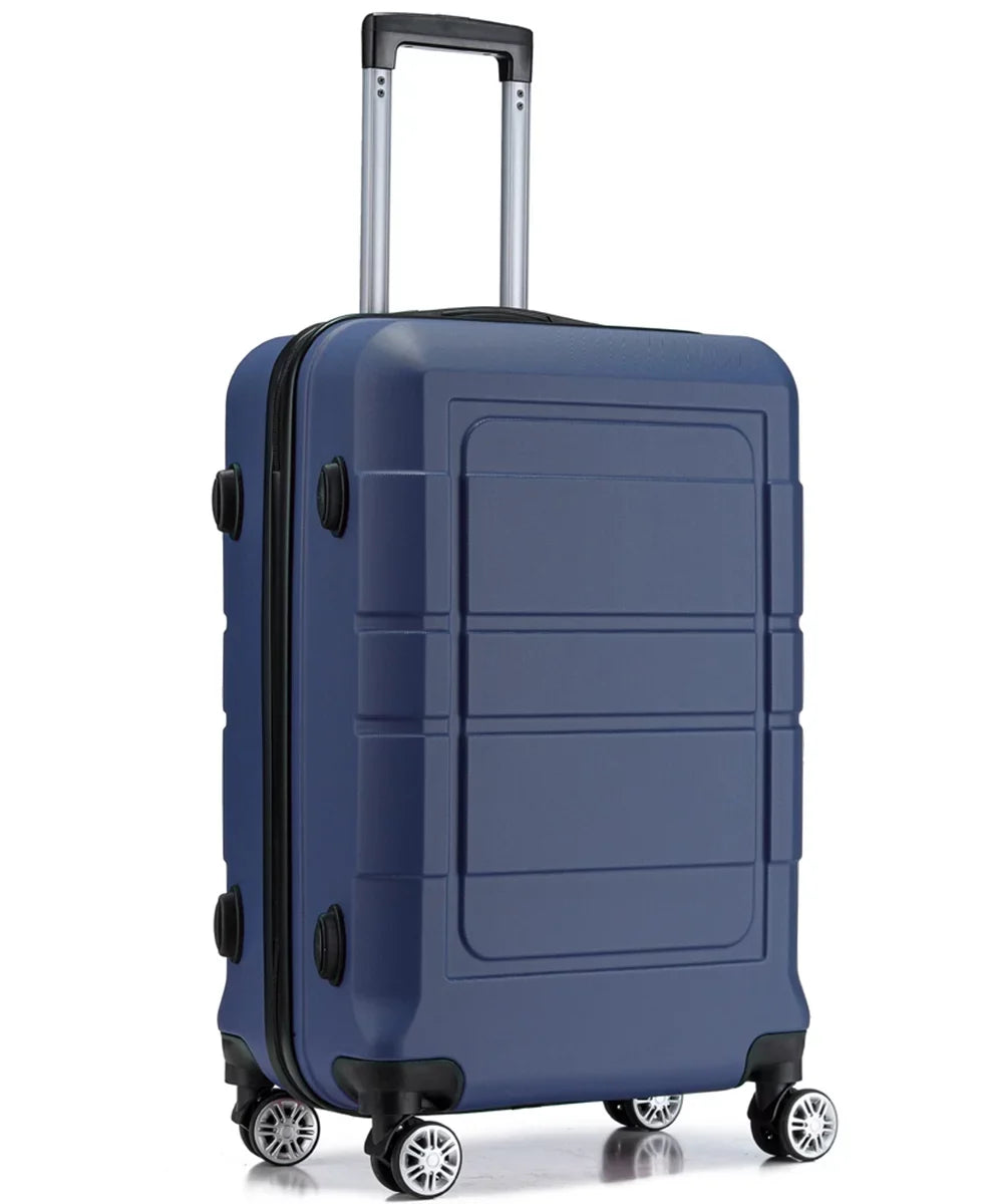 GOWELL Luggage Sets Expandable PC+ABS Durable Suitcase Double Wheels TSA Lock Blue