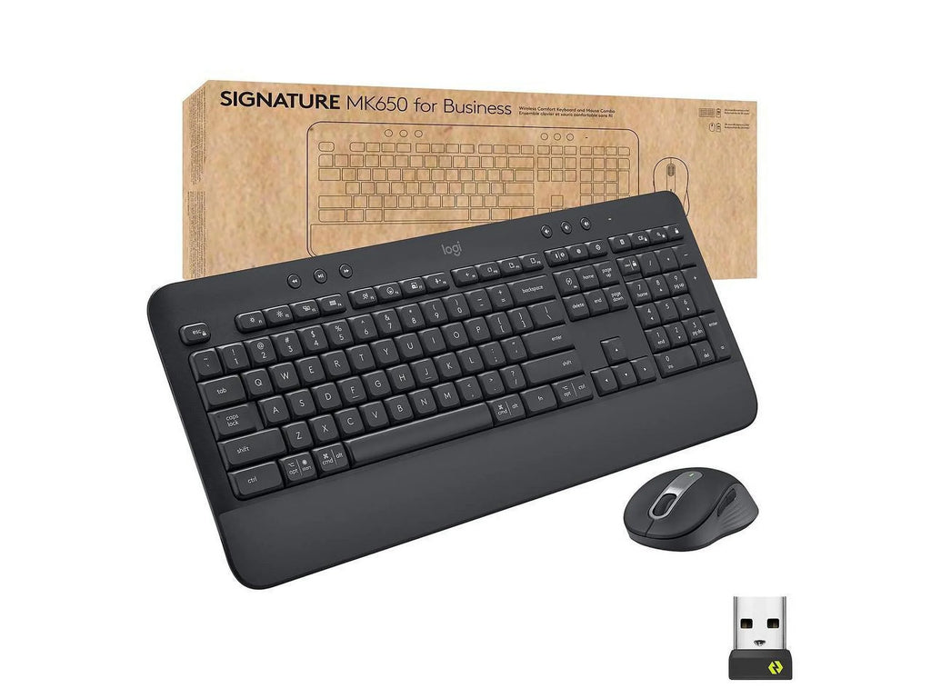 Logitech Signature MK650 Combo for Business, Wireless Mouse and Keyboard, Logi Bolt, Bluetooth, SmartWheel, Globally Certified, Windows/Mac/Chrome/Linux - Graphite