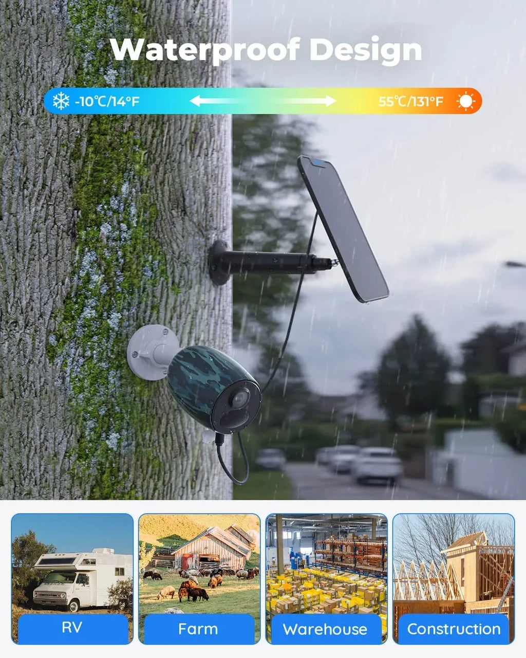 Reolink 2K+ 5MP Outdoor 4G LTE Cellular Battery-Powered Wireless Security Camera System, No WiFi Needed, Night Vision, Smart Person/Vehicle Detection, 2-Way Talk, Go Plus with White Solar Panel