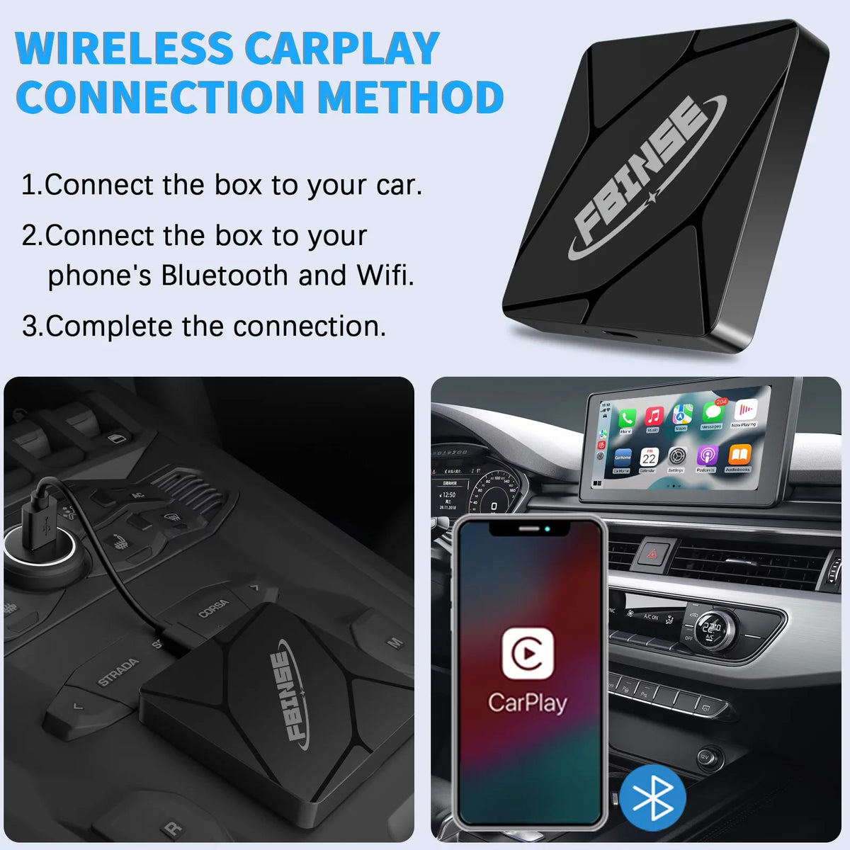 Fbinse Wired To Wireless Carplay Adapter Carplay Dongle Connect