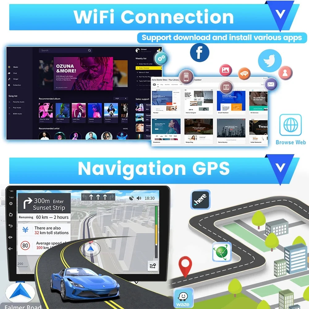 Podofo 2+64G Android 13 for Ford Escape/Ford Kuga/Mazda Tribu 2007-2012 Wireless Carplay Android Auto Mirror Link 9'' Touchscreen Car Stereo Radio WIFI GPS FM Bluetooth Hifi, AHD Backup Camera