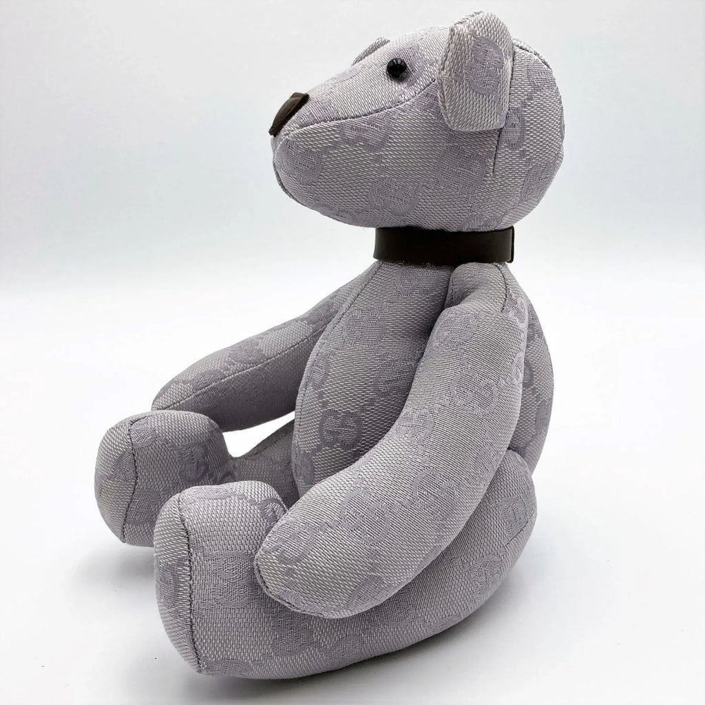 Pre-Owned GUCCI Gucci Bear Plush Toy Purple x Brown GG Canvas Interior Ladies Kids (Good)