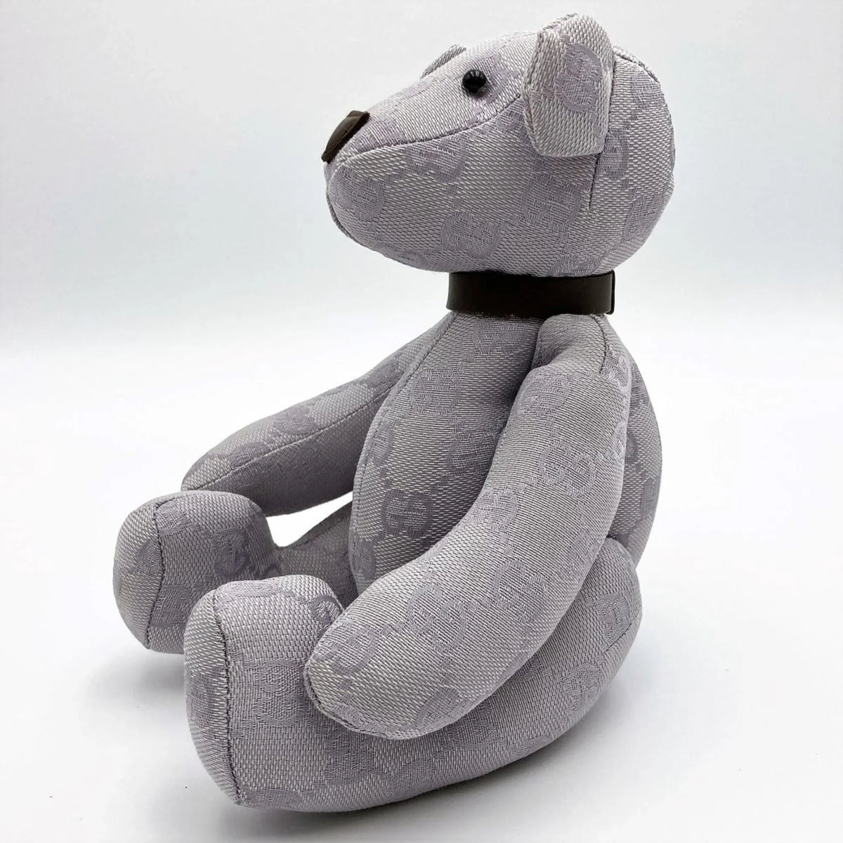 Pre-Owned GUCCI Gucci Bear Plush Toy Purple x Brown GG Canvas Interior Ladies Kids (Good)