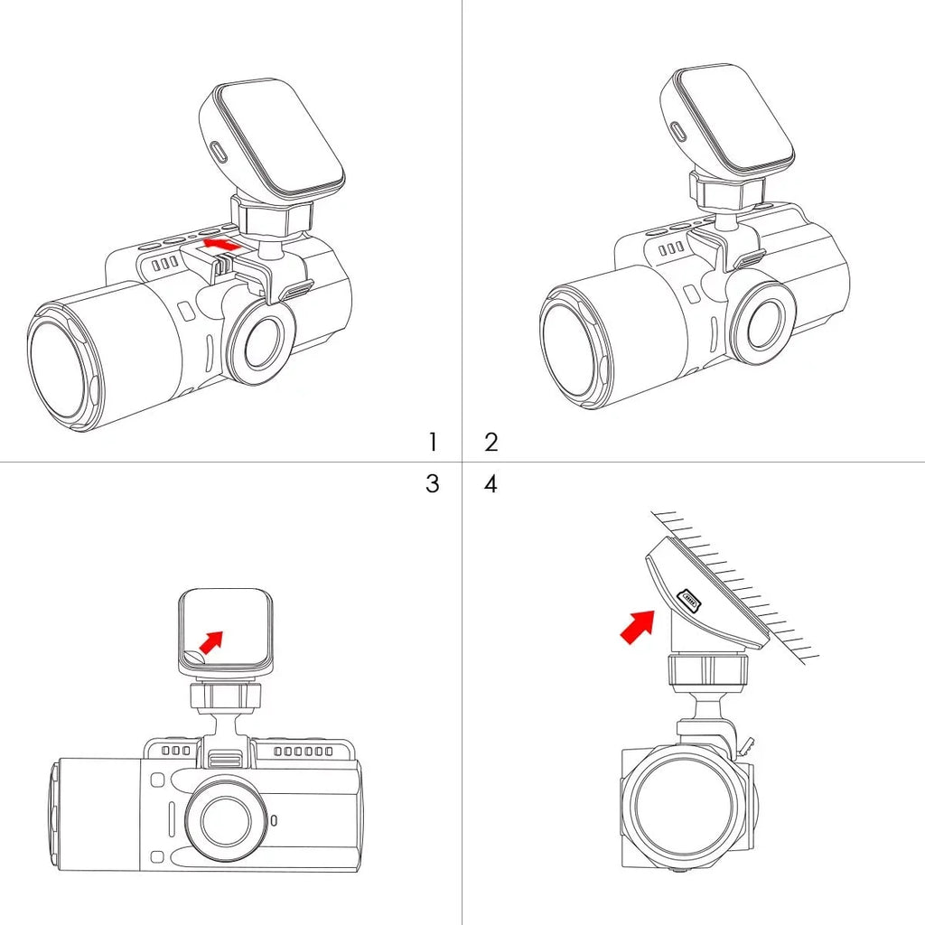 N4, N2S, X4S, T3 Dash Cam GPS Receiver Module Type C USB Port Adhesive Mount for Windows and Mac