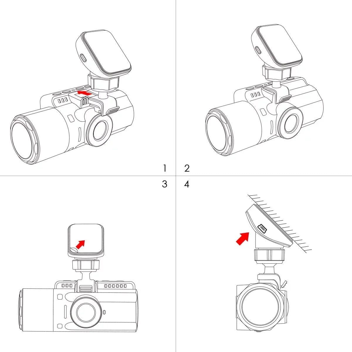 N4, N2S, X4S, T3 Dash Cam GPS Receiver Module Type C USB Port Adhesive Mount for Windows and Mac