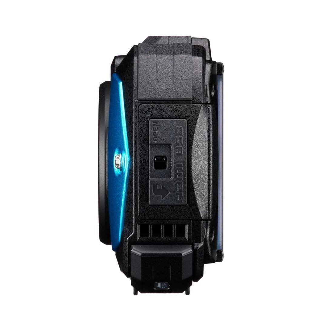 PENTAX WG-90 Compact Camera (Blue) Bundle with Accessory Cleaning Kit Bag and 64GB Memory Card