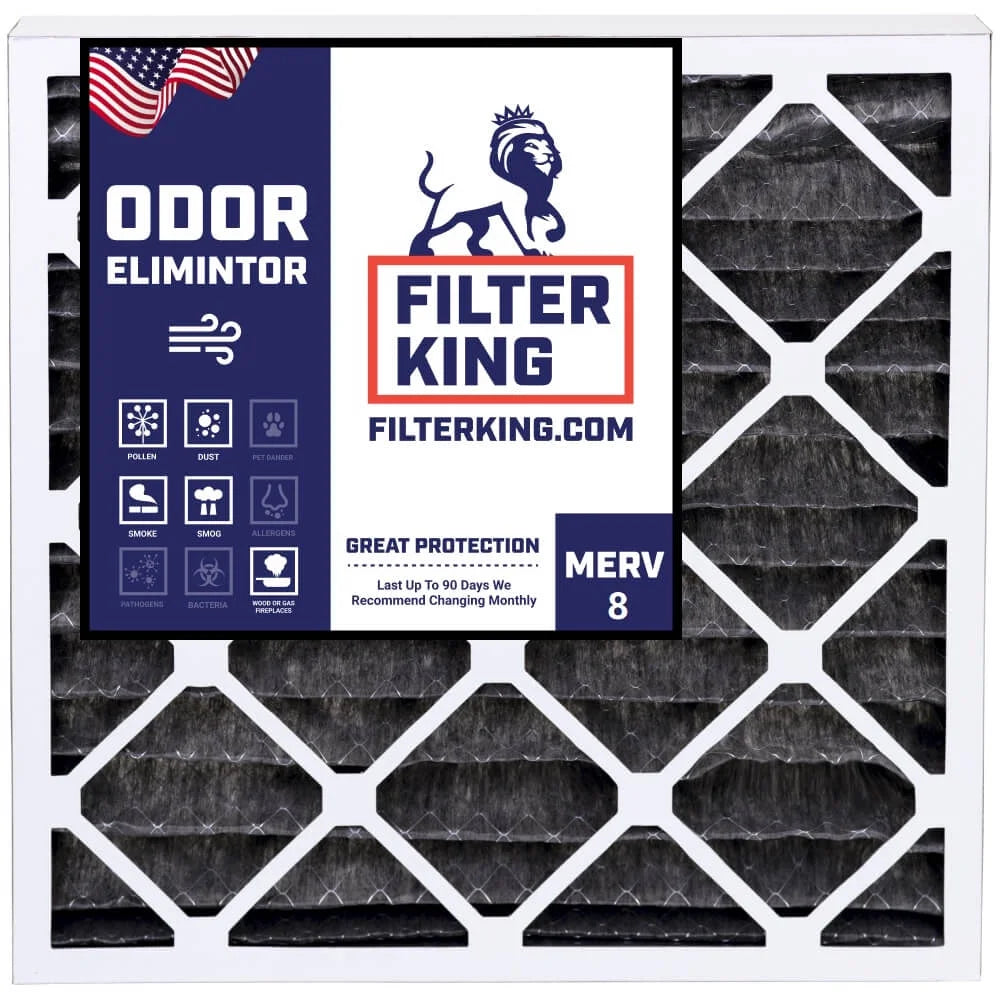 Filter King 20x22.25x1 Air Filter | 4-PACK | Carbon MERV 8 HVAC Pleated A/C Furnace Filters | MADE IN USA | Actual Size: 20 x 22.25 x .75"