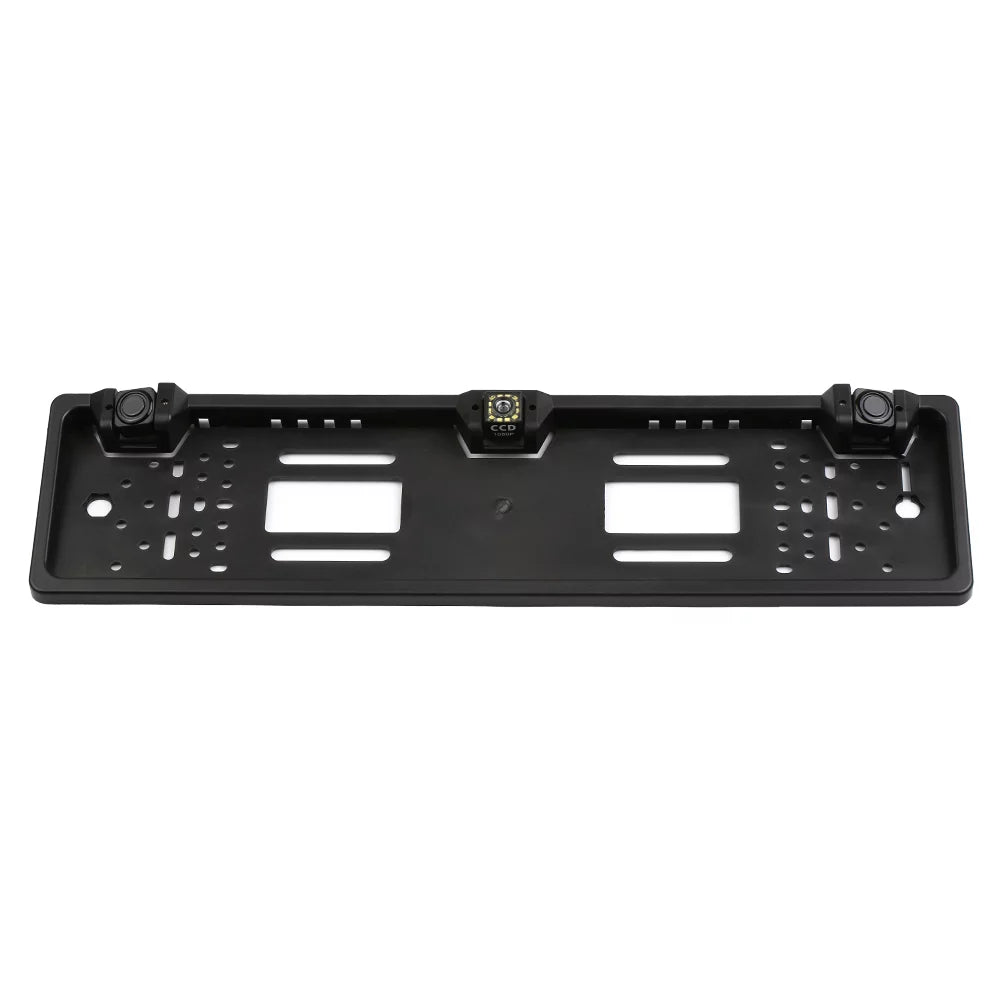MIXFEER European License Plate Frame Backup Camera 12 LED Rear View Camera with Reversing System Parking Sensor