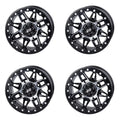 (4 Pack) 4/137 Tusk Wasatch Beadlock Rim 15x7 5.0 + 2.0 Machined/Black For CAN-AM Defender HD10 Pro XT 2020-2022