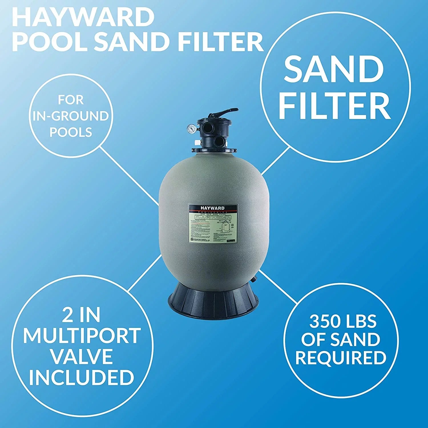 Hayward W3S270T2 27" Pro Series Sand Filter