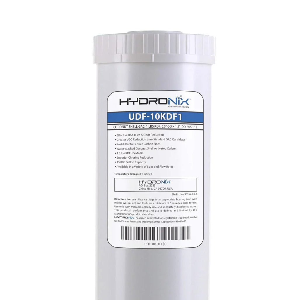 CTO, Heavy Metals, Bacteria & Scale Reduction Water Filter W/ 1 Lb KDF, 2.5" X 10"