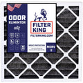 Filter King 14x20x1 Air Filter | 4-PACK | Carbon MERV 8 HVAC Pleated A/C Furnace Filters | MADE IN USA | Actual Size: 13.5 x 19.5 x .75"