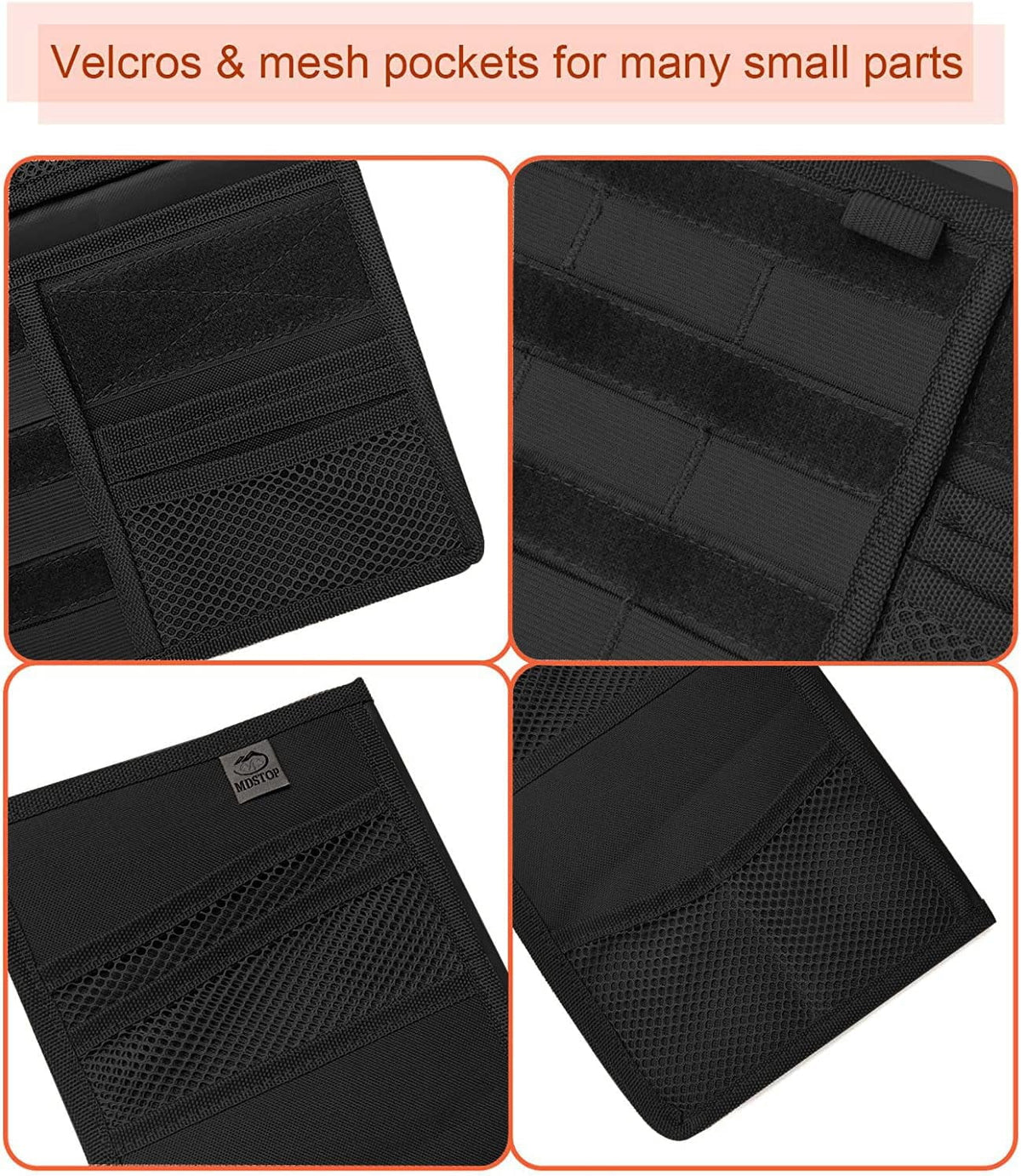 MDSTOP Molle Visor Panel Organizer Tactical Webbing Compatible Vehicle Sun Visor Cover Car Sunshade Storage Holder Pouch Fits for Cars, Trucks, Suvs, Pickups (Black, 7"x12")