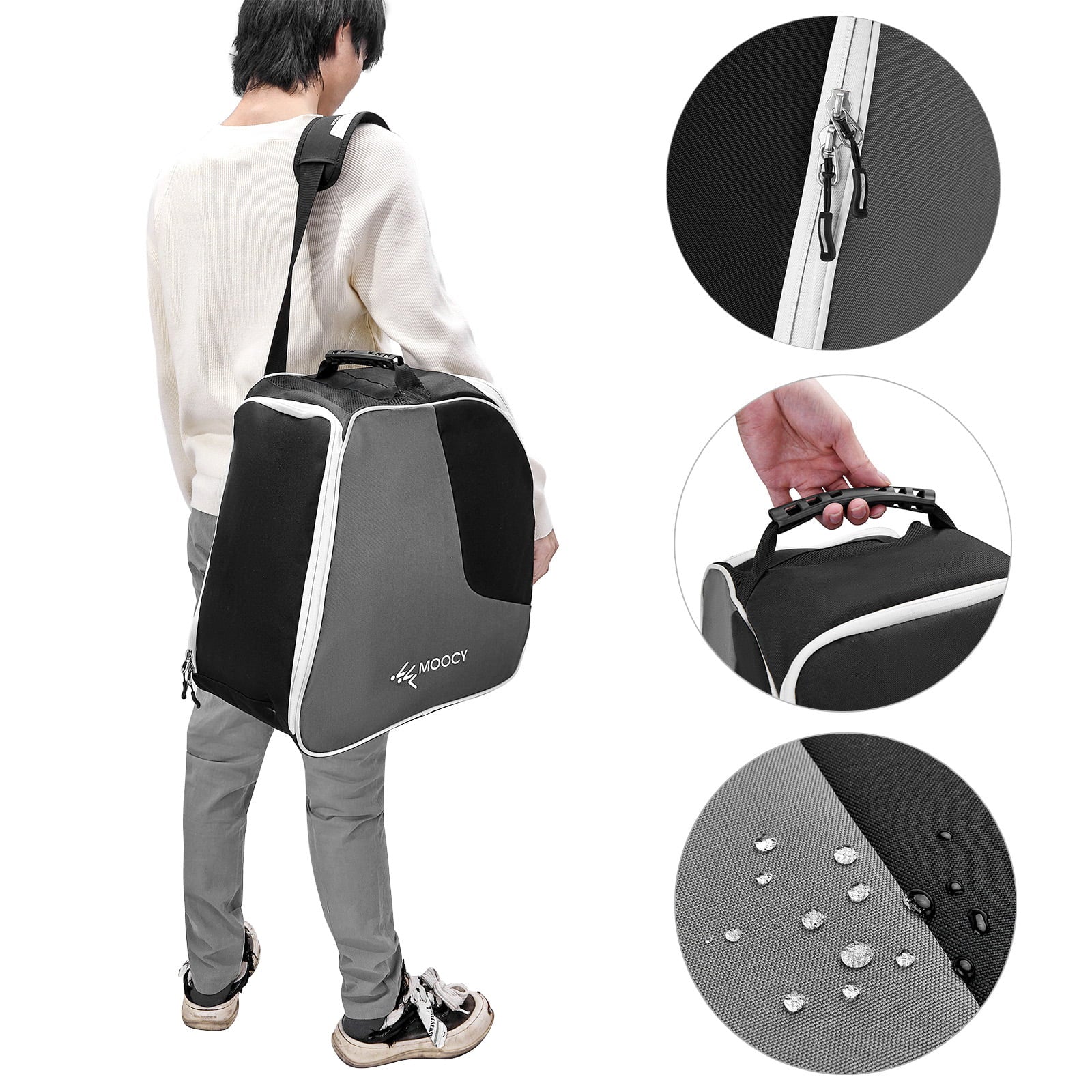 Moocy Ski Boots Bag Snowboard Boots Bag Travel Boot Bag for Ski Helmets Ski Boot Gloves