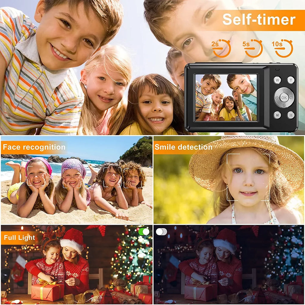 Digital Camera, FHD 1080P Digital Camera for Kids Video Camera with 32GB SD 16X Digital Zoom, Compact Point