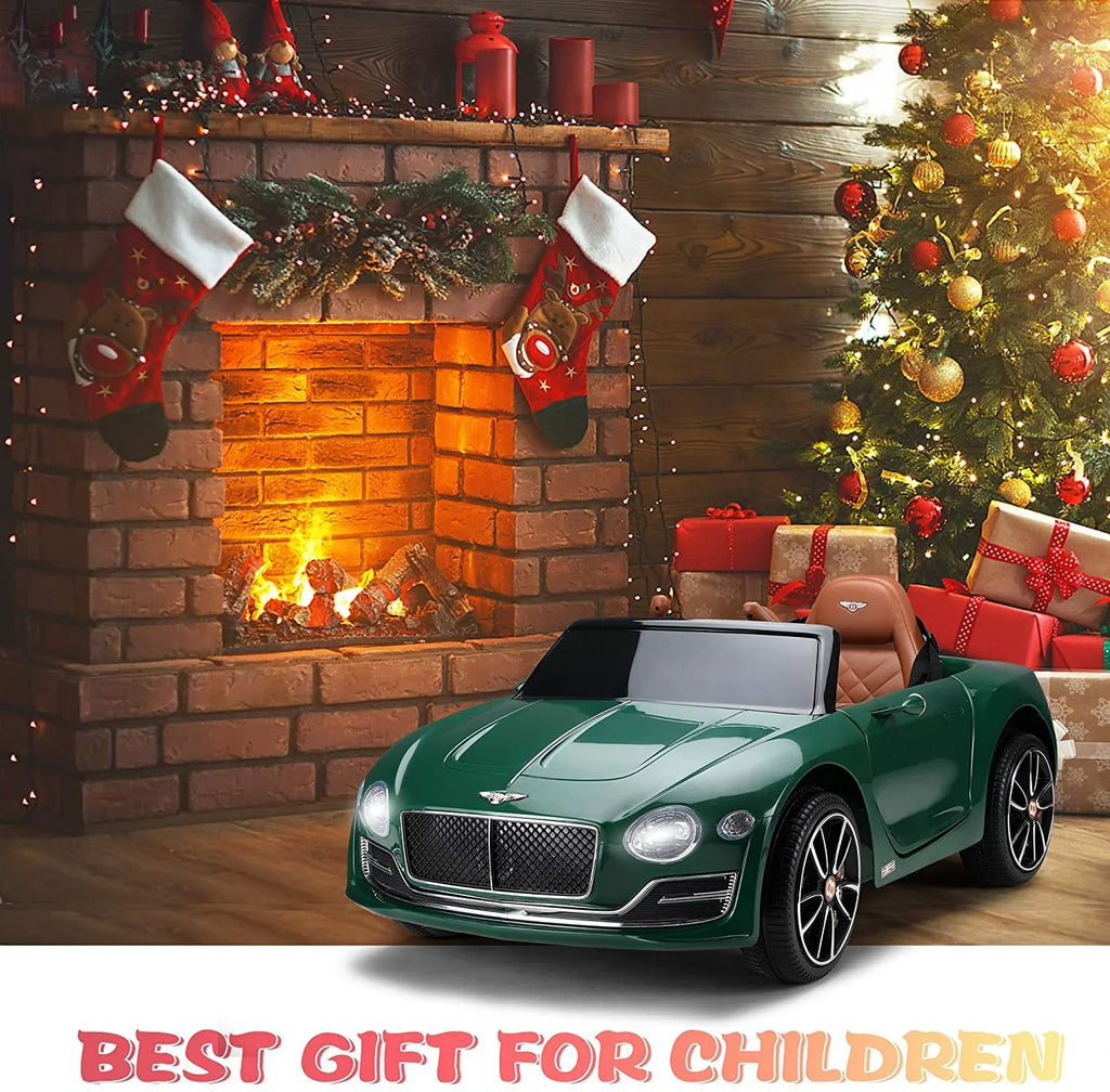 LISUEYNE Official Licensed Bentley Ride on Car, 12V Electric Car for Boys Girls Age 3+, Ride on Car with Remote Control, Music, Green
