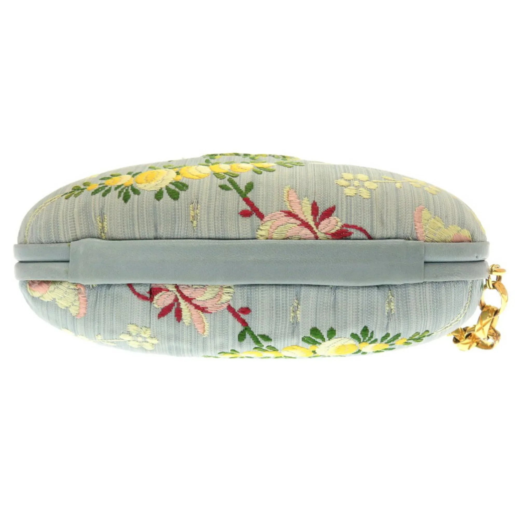 Pre-Owned Chanel Matrasse Canvas Blue Clutch Bag (Good)