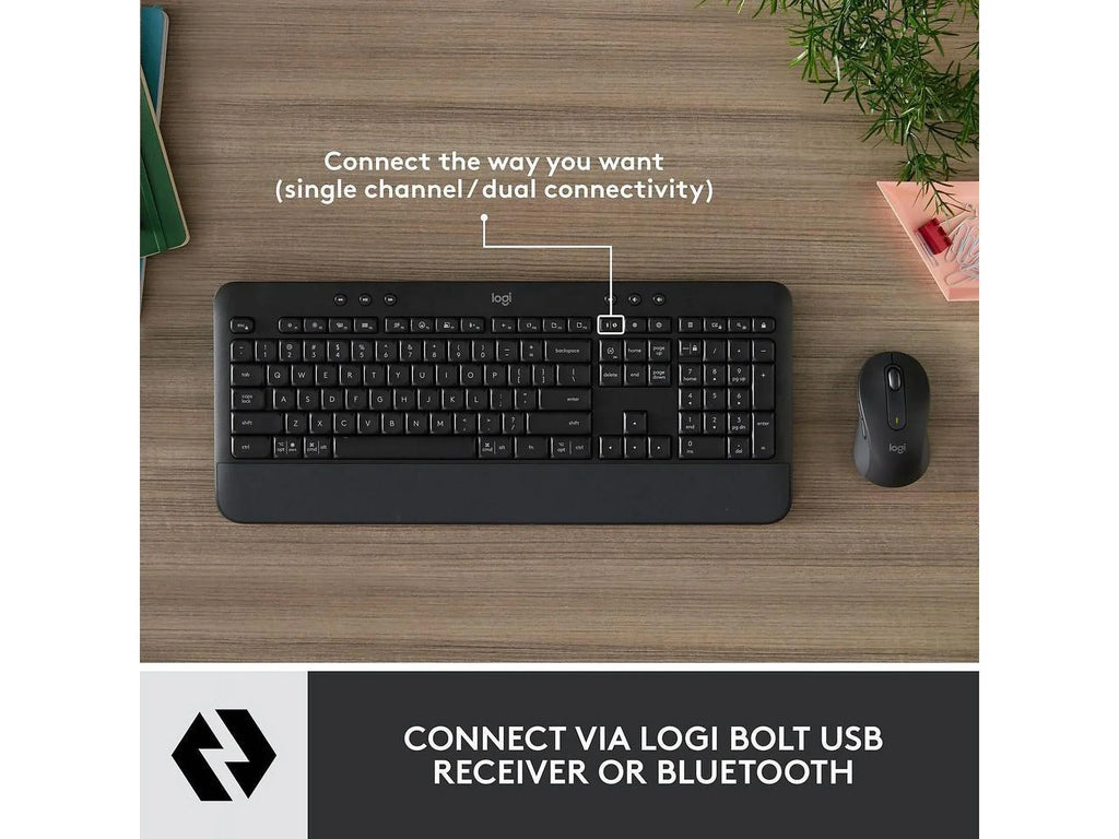 Logitech Signature MK650 Combo for Business, Wireless Mouse and Keyboard, Logi Bolt, Bluetooth, SmartWheel, Globally Certified, Windows/Mac/Chrome/Linux - Graphite