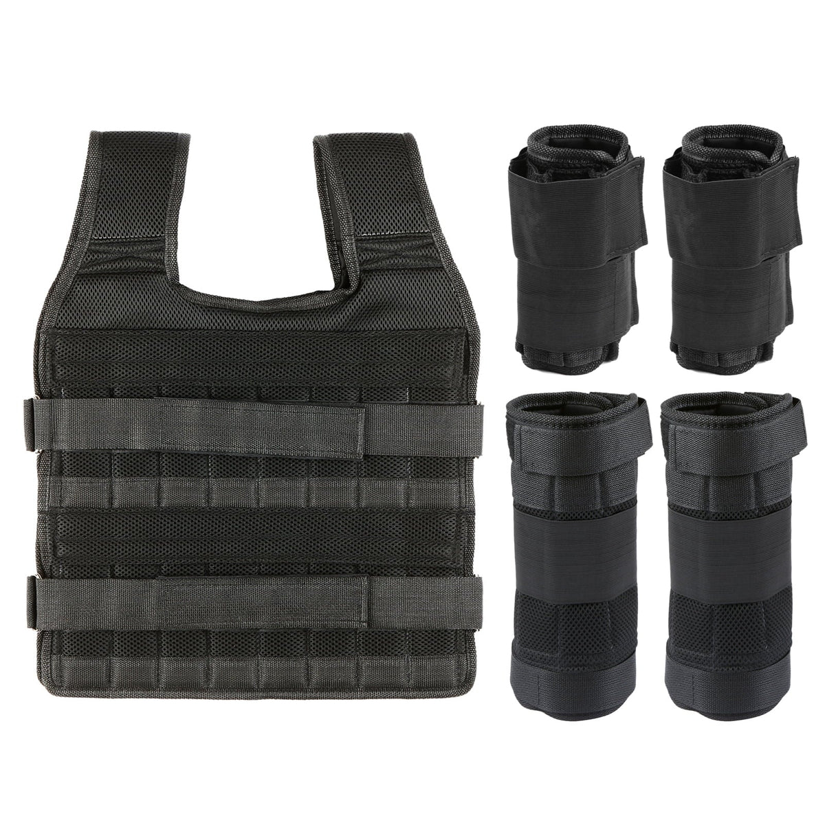 Dcenta Max Loading 15kg/35kg Adjustable Vest Weight Exercise Weight Loading Cloth Strength Training with 6kg Leg Weight 5kg Arm Weight (Empty)