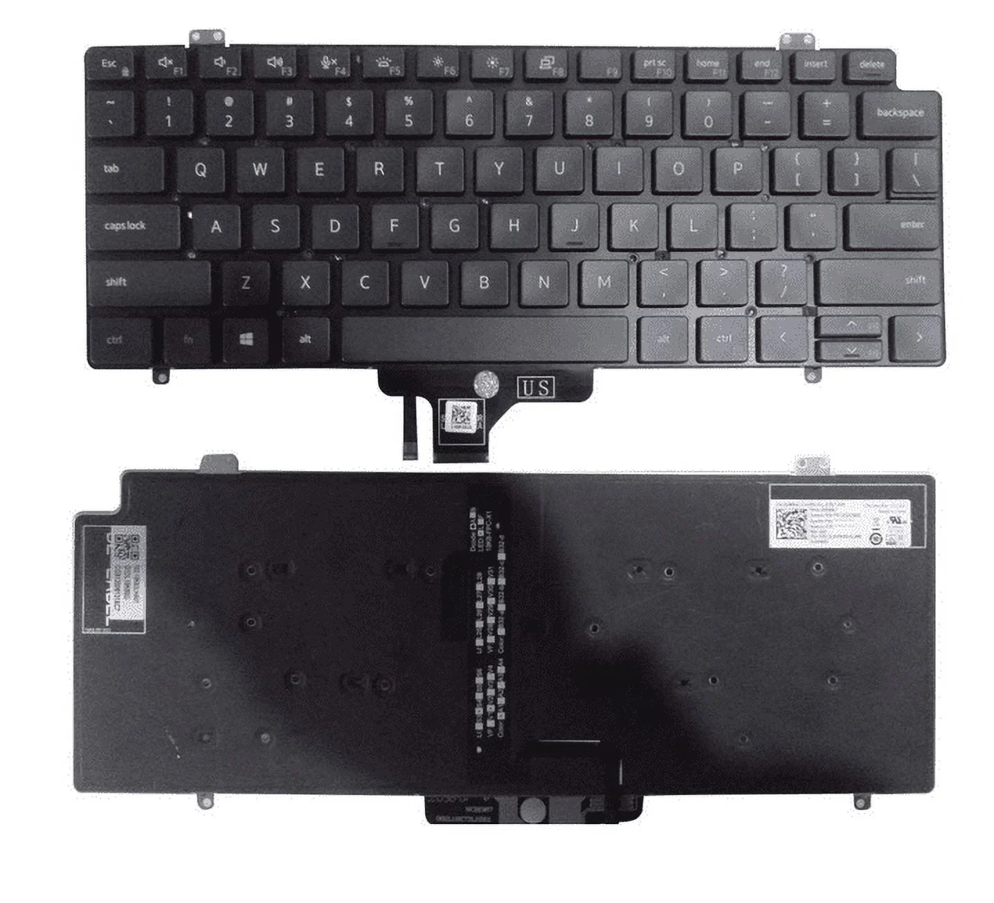 Replacement Laptop English Black Backlit Keyboard No Frame for Latitude 7310 7320 2-in-1 1VJ7V 01VJ7V 01828G PK1330R3B01 21032700479