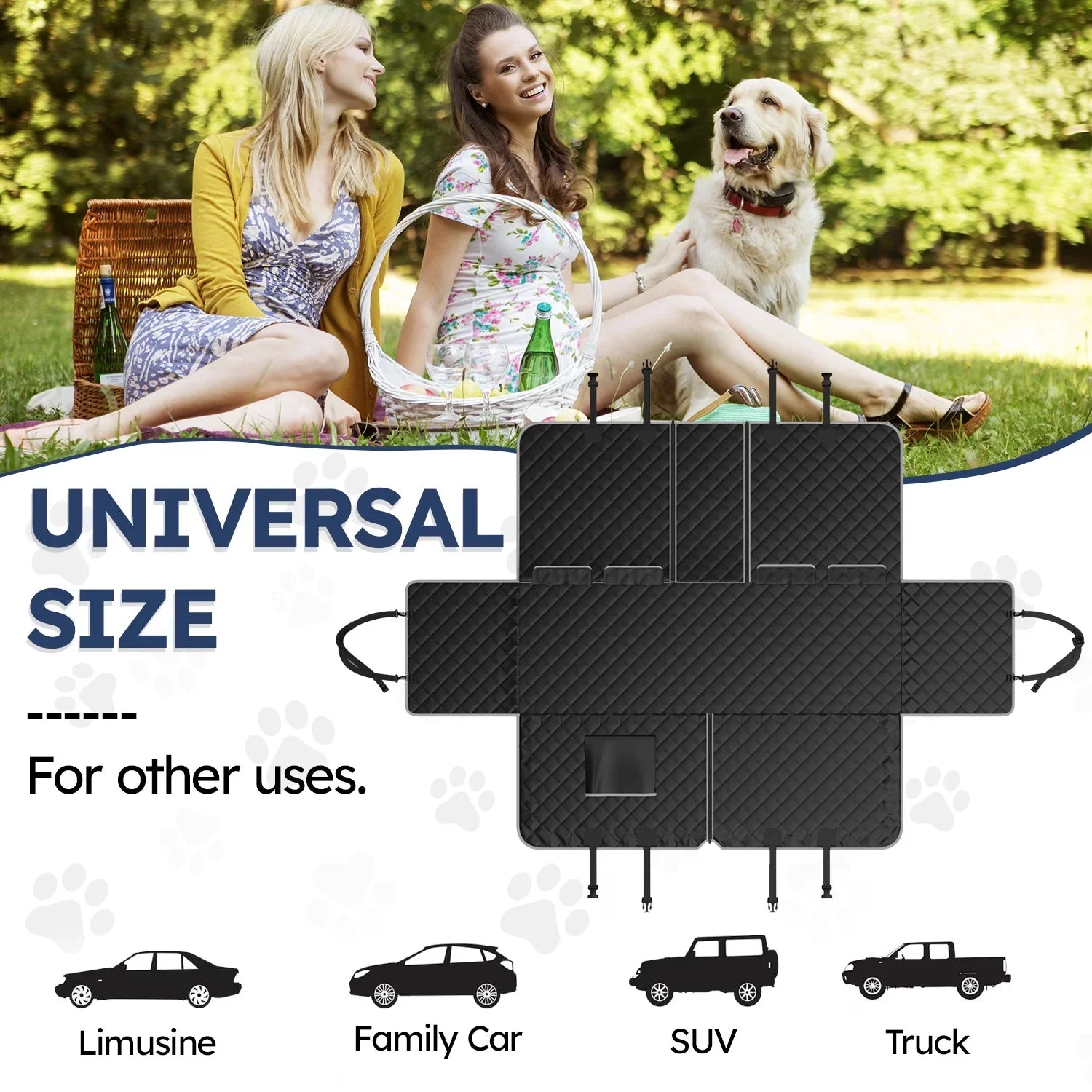 Dog Car Chair Cover for Back Chair, Waterproof Pet Chair Cover 600D Scratch-Proof Dog Chair Cover for Truck, Vehicle SUV, Tesla, Machine Washable,Color Black