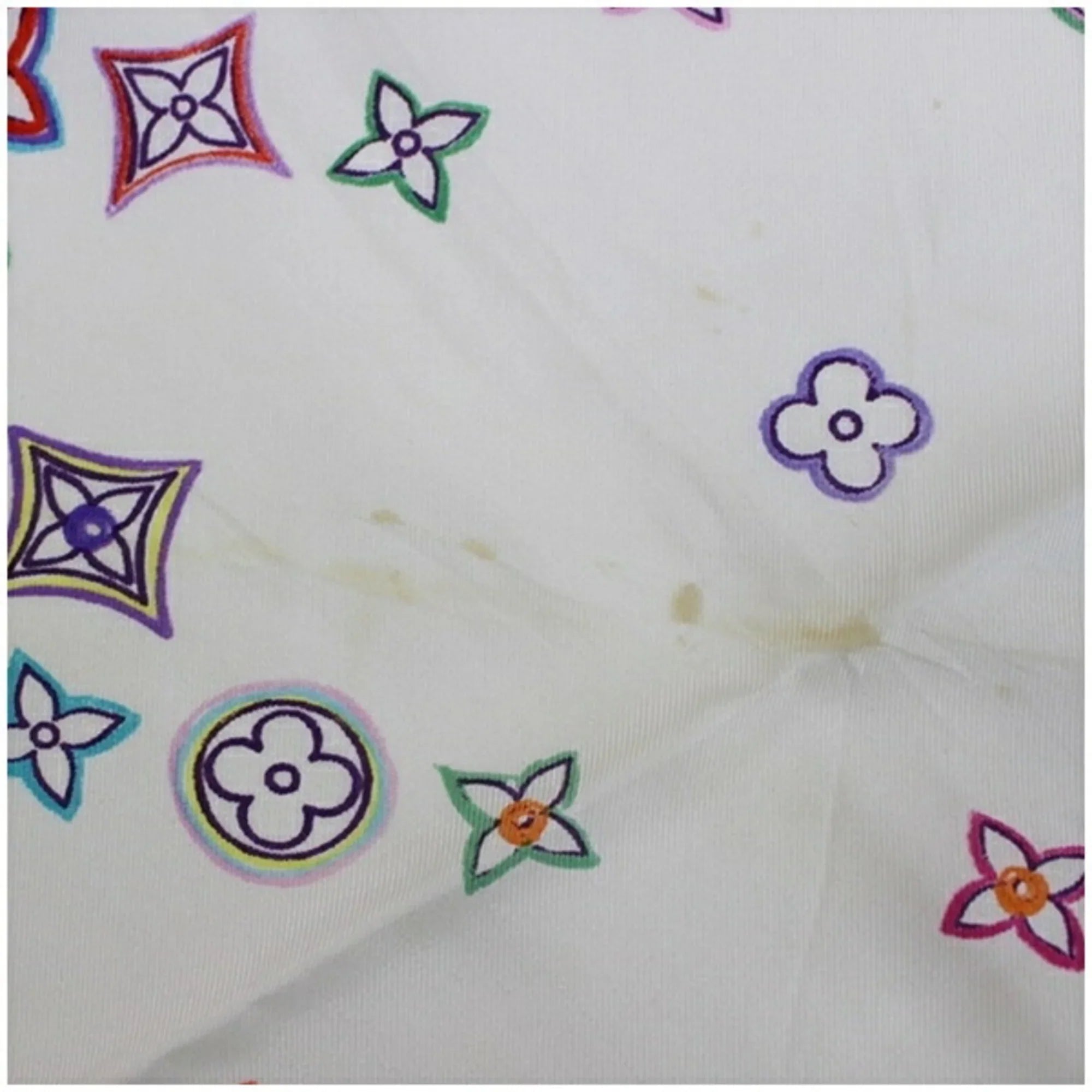 Pre-Owned Louis Vuitton Silk Scarf Muffler Monogram White x Multicolor Women's (Good)