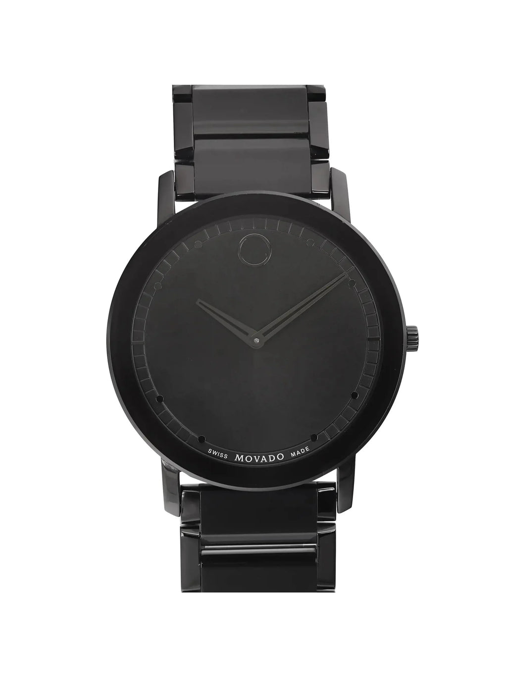 Movado Modern Classic 40mm Steel Black Dial Quartz Men Watch 0607408