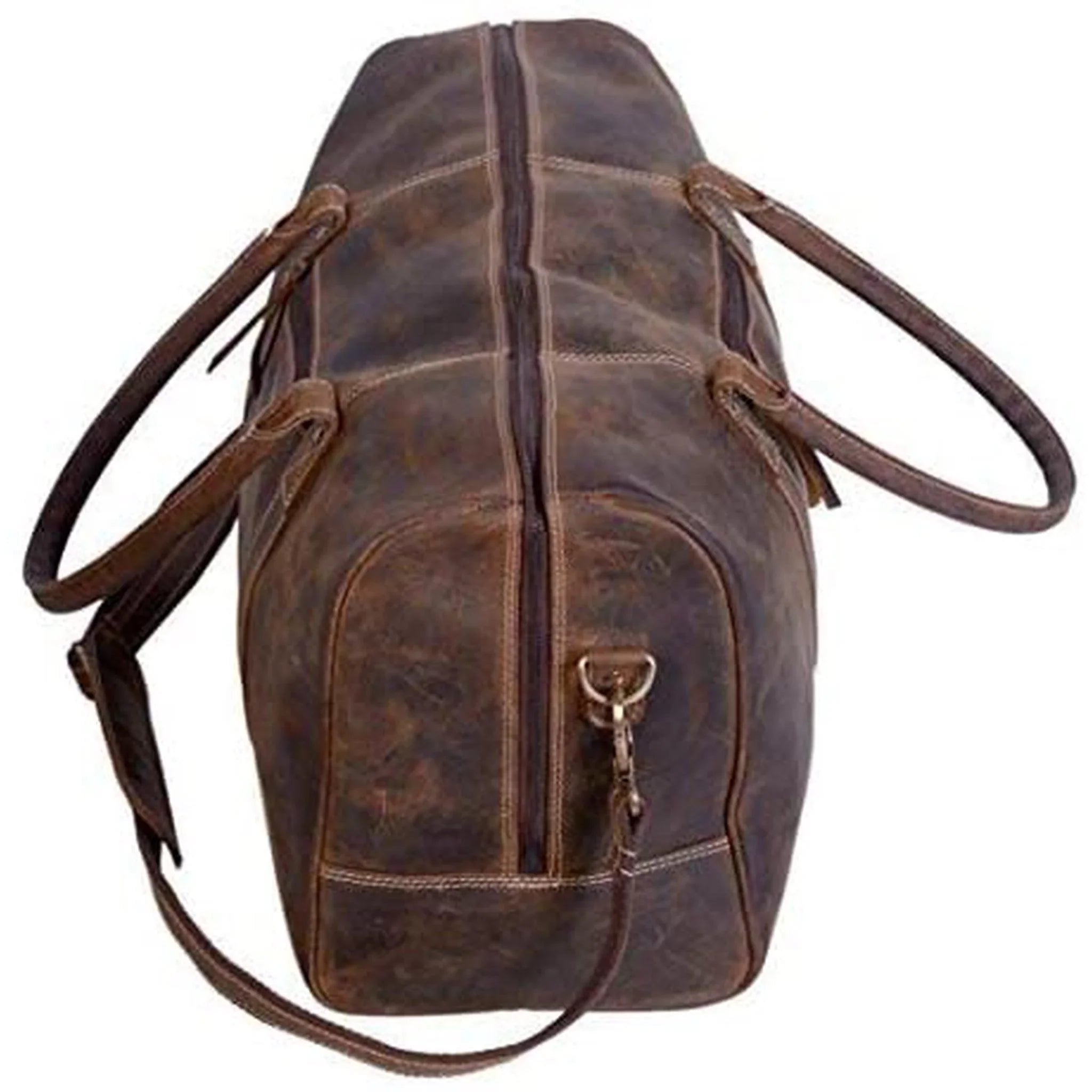 FR Fashion Co. 20" Men's Vintage Distressed Buffalo Leather Duffle Bag | Spacious & Stylish | Adjustable Shoulder Strap