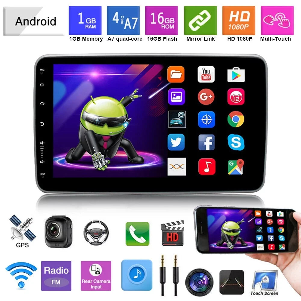 Paddsun 10 Inch On-Board Android 9.1 GPS Wifi Dual Din Touch Screen Player Navigation