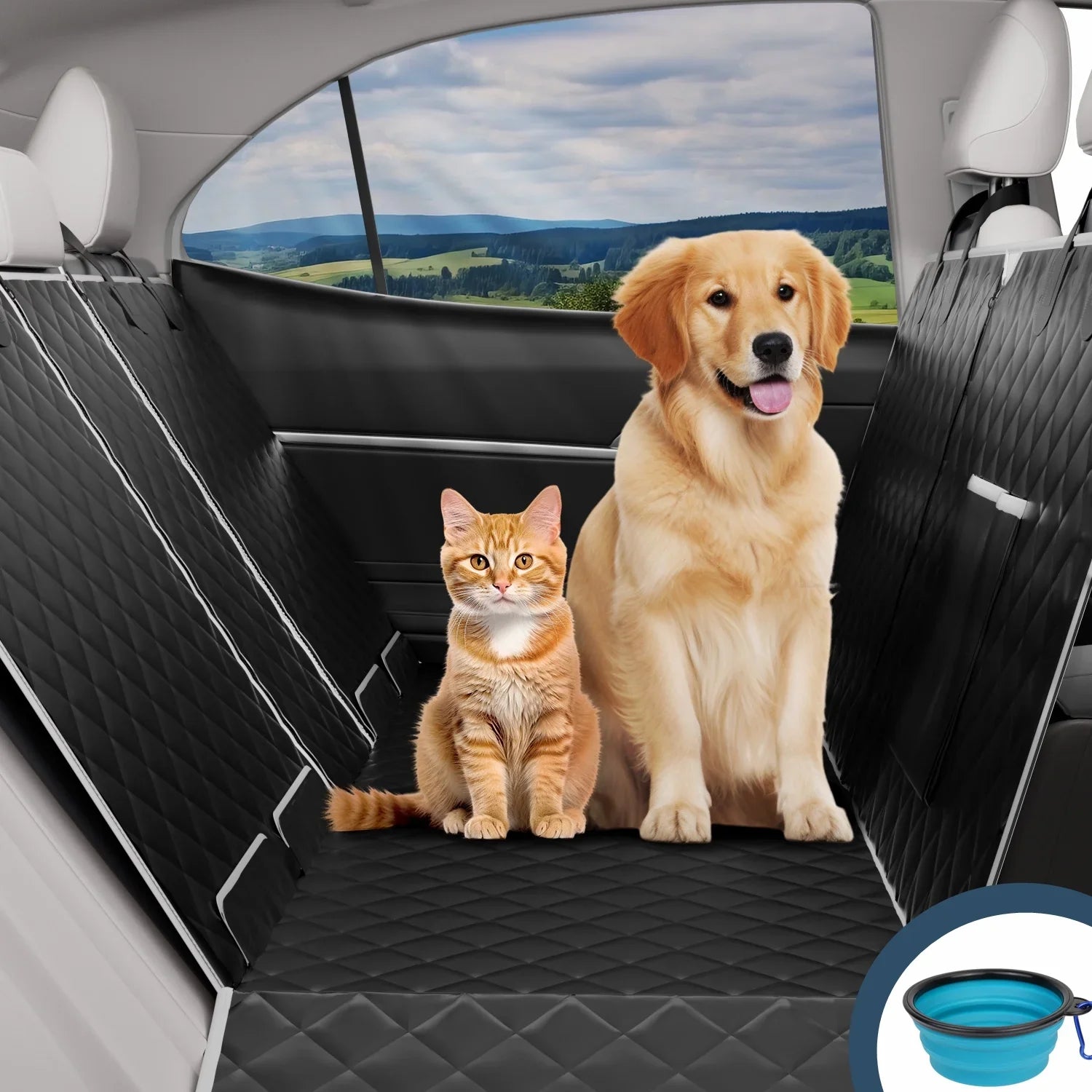 Dog Car Chair Cover for Back Chair, Waterproof Pet Chair Cover 600D Scratch-Proof Dog Chair Cover for Truck, Vehicle SUV, Tesla, Machine Washable,Color Black