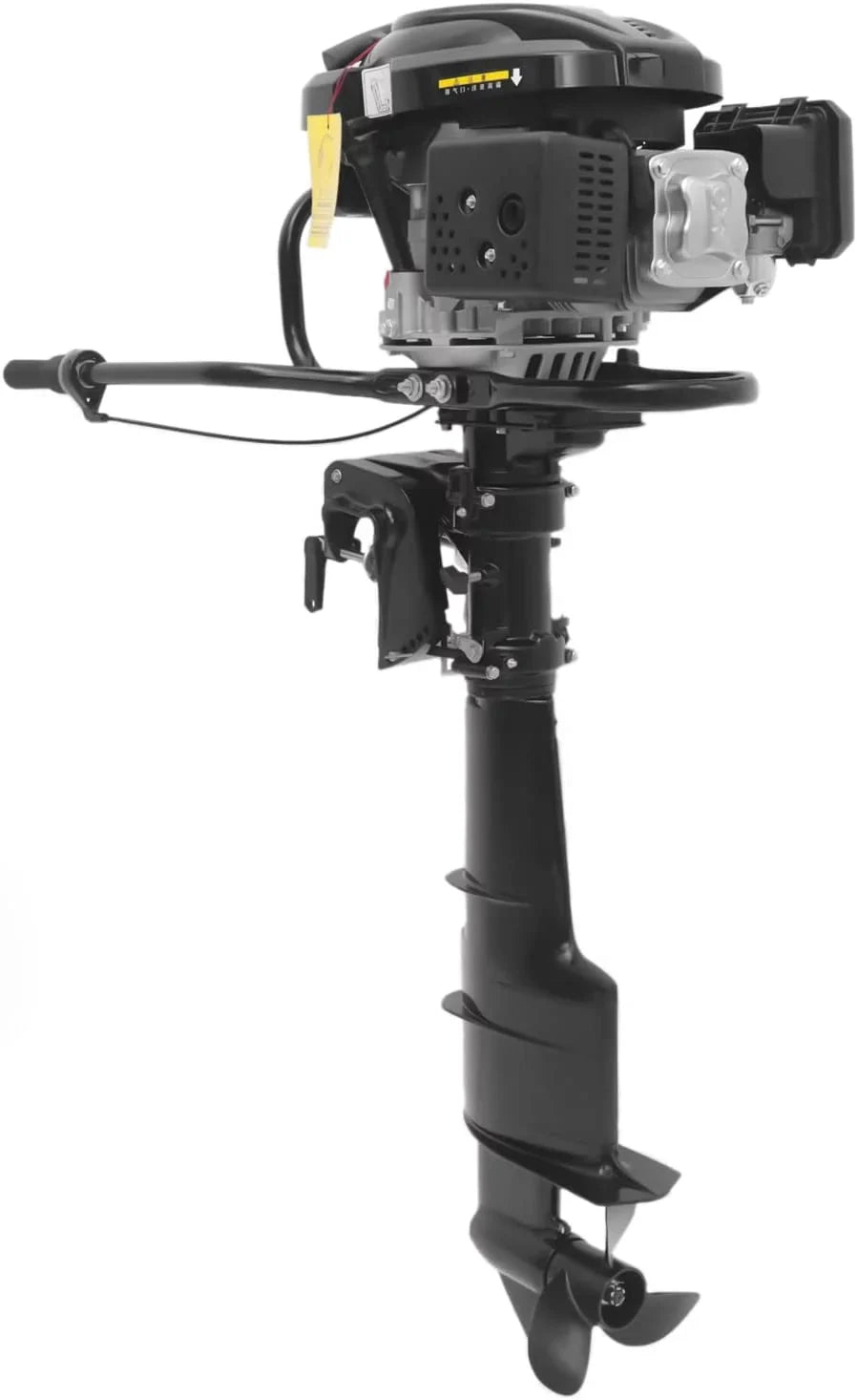 MONIPA Black Heavy Duty Outboard Motor 7.5HP 4 Stroke Outboard Motor Boat Engine with Air Cooling System for Aquaculture Fishing Outdoor Adventure