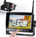 Xroose Wireless Backup Camera with 7” DVR Monitor for RV Trailer, 1080P Extra Long Range Signal + Touch Button Recorder Monitor Kit Rear View Camera for Pickup Truck Motorhome Camper, CM1