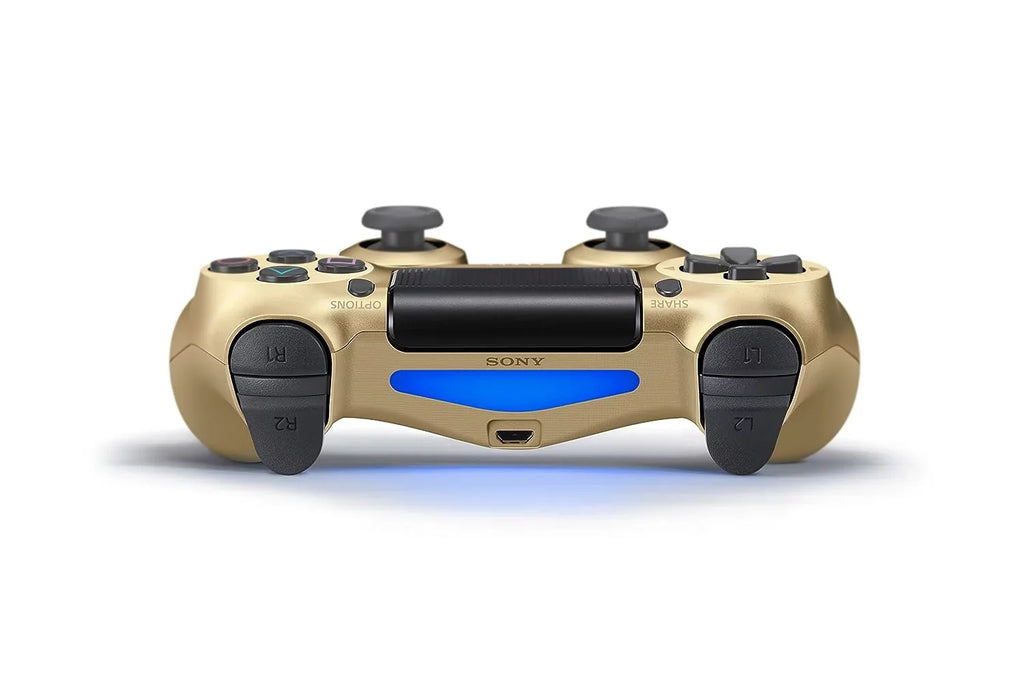Like New PlayStation 4 DualShock Wireless Gold Controller with Charging Cable BOLT AXTION Bundle