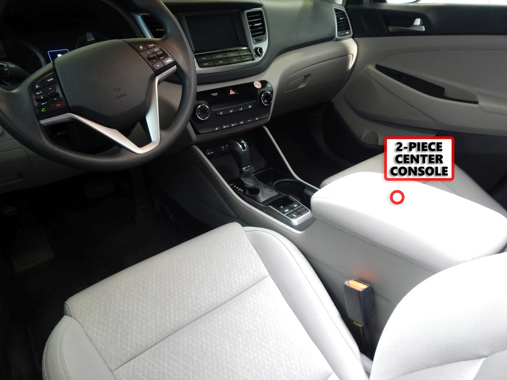 Red Hound Auto Center Console Organizer 2 Piece Stacking Set Vehicle Inserts Compatible with Hyundai Tucson 2016-2019 (Without Hand Brake) Black Anti-Rattle