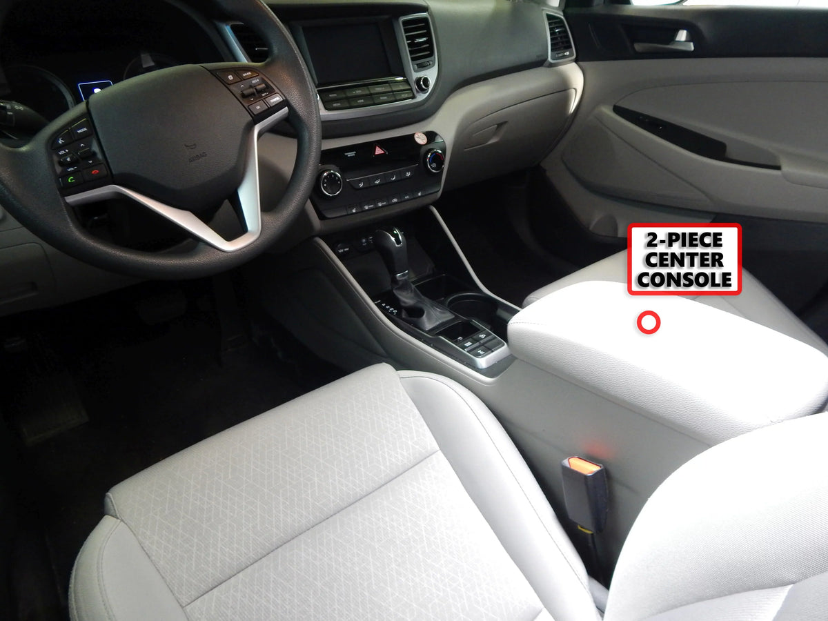 Red Hound Auto Center Console Organizer 2 Piece Stacking Set Vehicle Inserts Compatible with Hyundai Tucson 2016-2019 (Without Hand Brake) Black Anti-Rattle