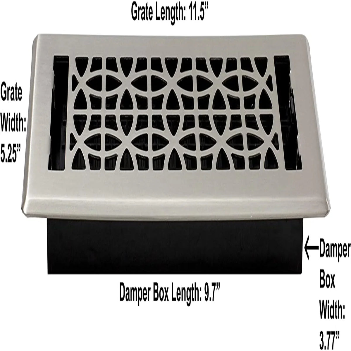 Eclipse Plated Floor Register, Nickel