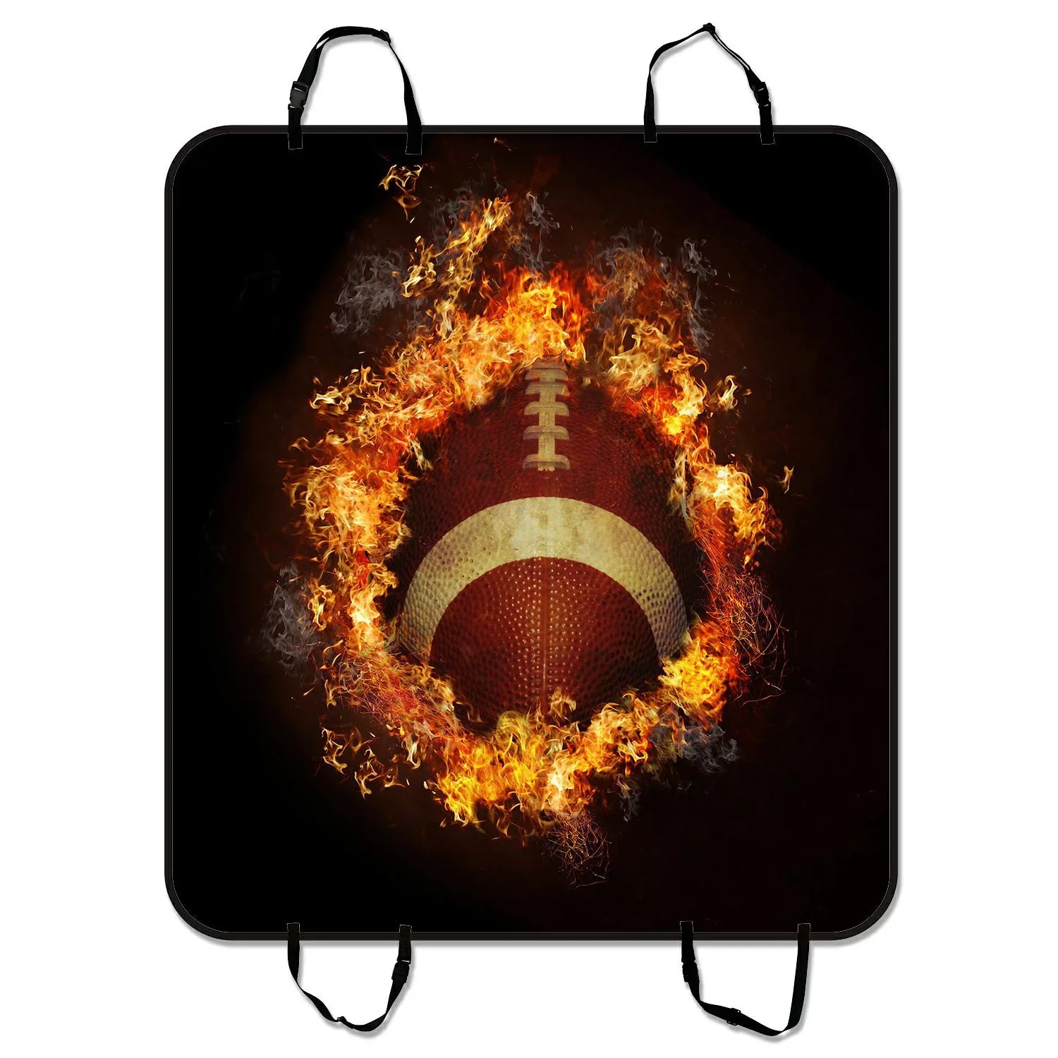 GCKG Spirit of Flaming American Football Pet Car Chair Cover Dog Car Chair Mat Hammock Cargo Mat Trunk Mat For Cars Trucks and SUV 54x60 inches