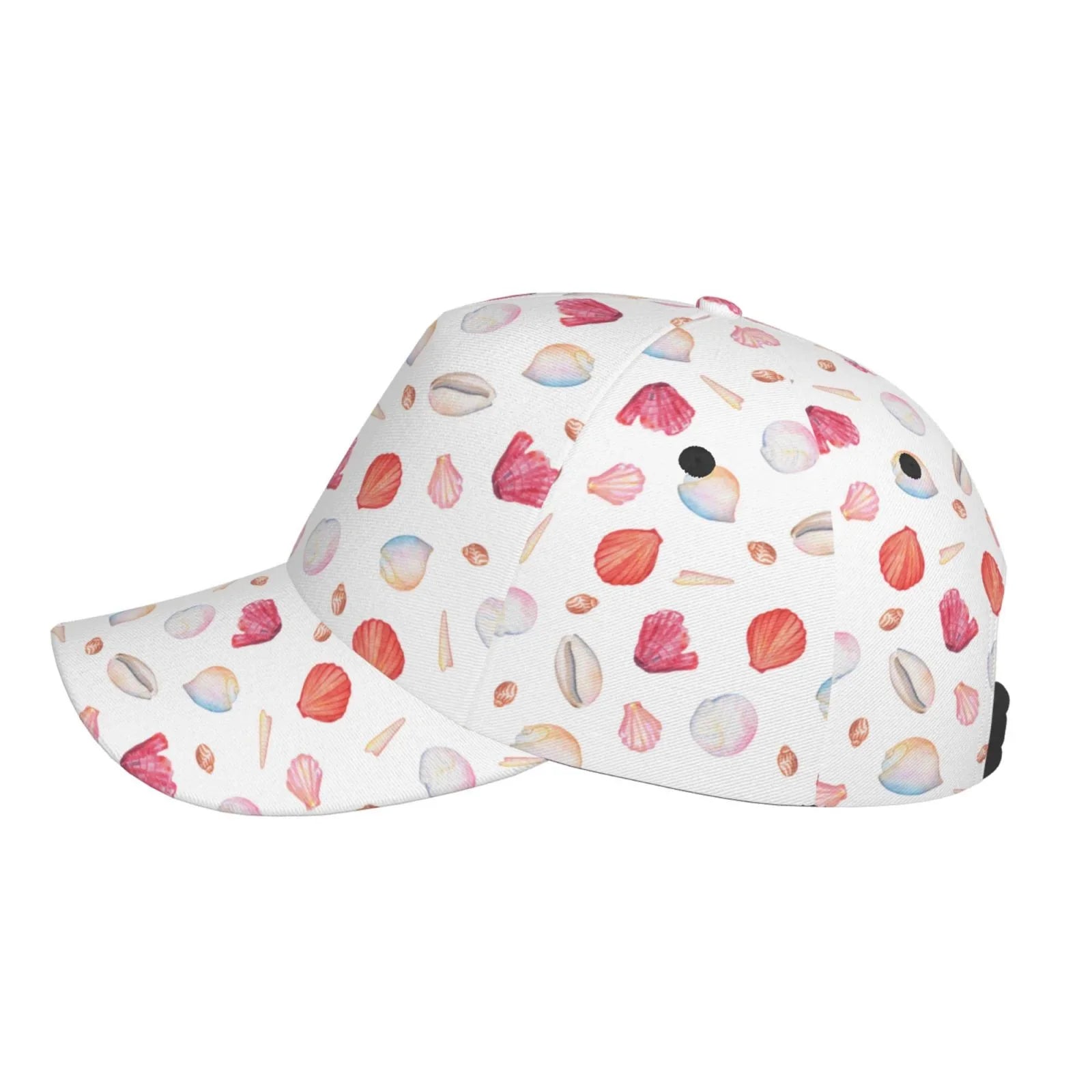 Lukts Red Coral And Scallop Seashell Cap Hat For Men/Women,Unstructured/Cotton