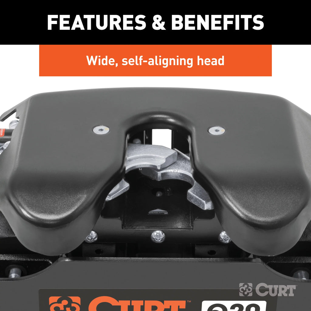 CURT 16677 Q20 5th Circular part Slider Hitch, 20,000 lbs, Select Ford F-250, F-350, F-450, 6.75-Foot Bed Puck System
