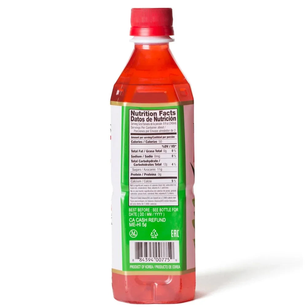 OKF Aloe Vera Watermelon Drink, 16.9 Ounce (10 Pack) - No Preservatives or Additives