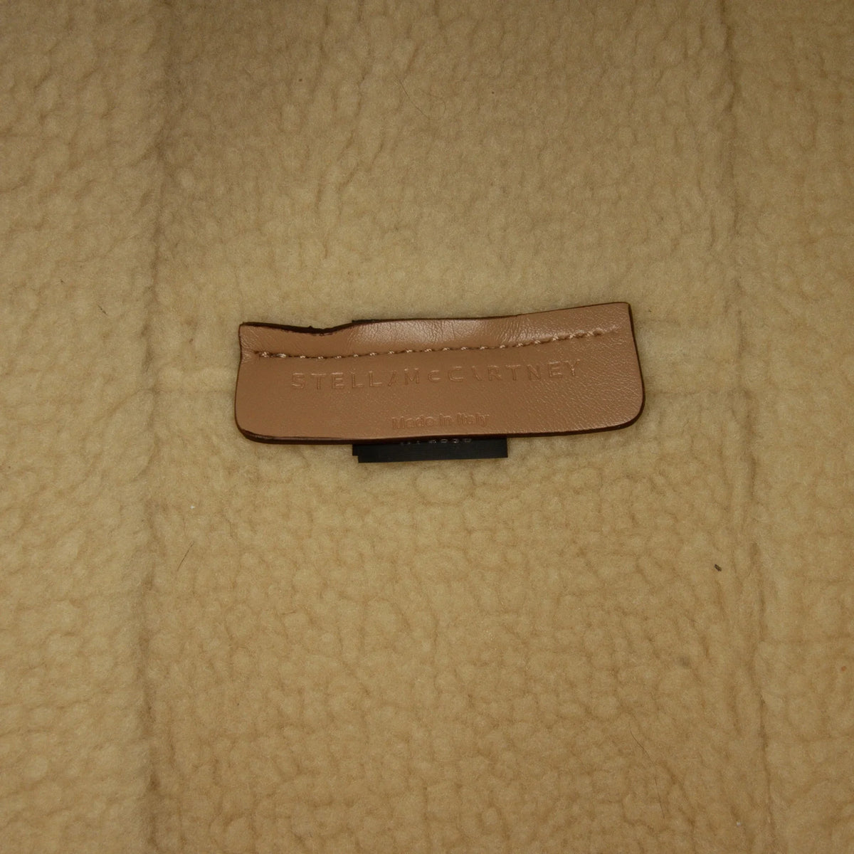 Pre-Owned Authenticated Stella McCartney Shearling Trimmed Stella Logo Satchel Chemical Fiber Fabric Brown Unisex (Good)